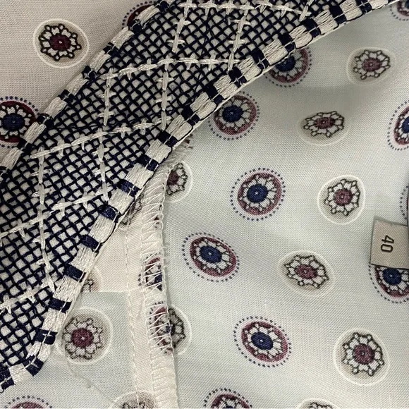 Elegant Navy and White Women's Tunic Top - Picture 3 of 5